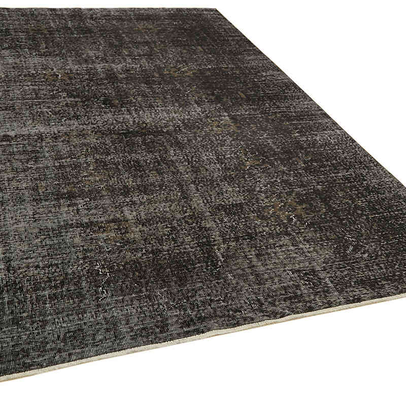 Negro Alfombra Turca Vintage Sobre-teñida - 201 cm x 301 cm - K0059298