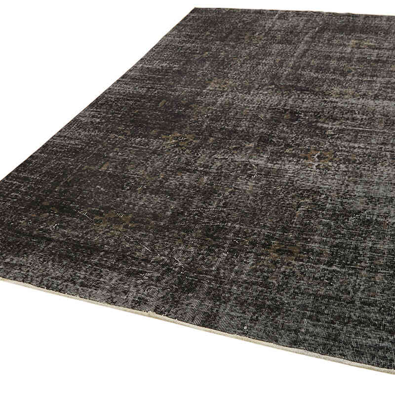 Negro Alfombra Turca Vintage Sobre-teñida - 201 cm x 301 cm - K0059298