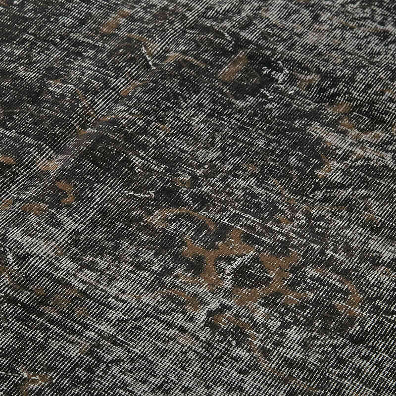 Negro Alfombra Turca Vintage Sobre-teñida - 201 cm x 301 cm - K0059298