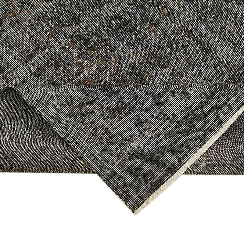 Negro Alfombra Turca Vintage Sobre-teñida - 201 cm x 301 cm - K0059298