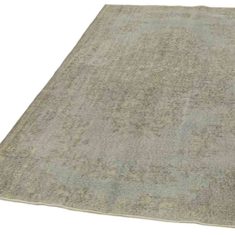 Blue Over-dyed Vintage Hand-Knotted Turkish Rug - 4' 9" x 8' 6" (57" x 102") - K0059308