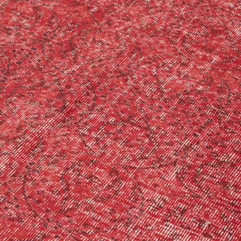 Red Over-dyed Vintage Hand-Knotted Turkish Rug - 4' 11" x 8' 6" (59" x 102") - K0059311
