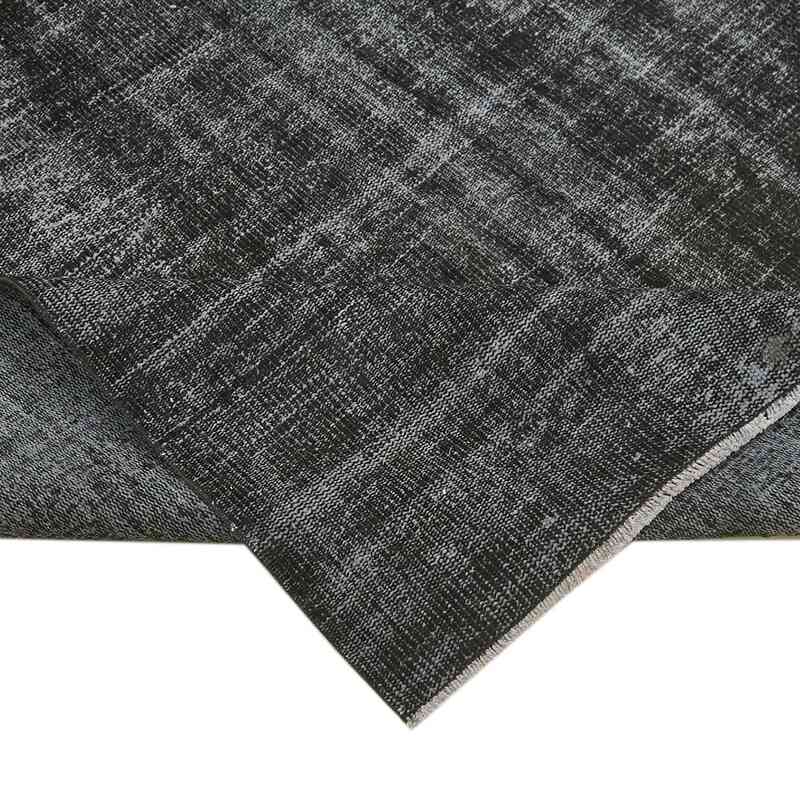 Black Over-dyed Vintage Hand-Knotted Turkish Rug - 5' 4" x 8' 10" (64" x 106") - K0059322