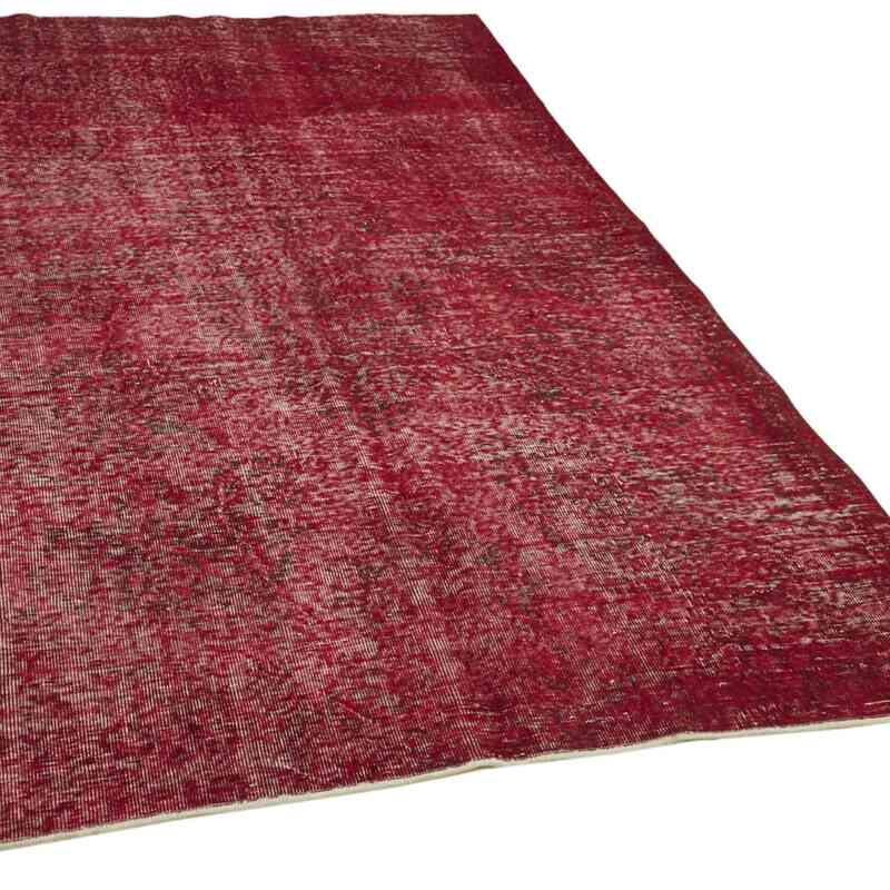 Red Over-dyed Vintage Hand-Knotted Turkish Rug - 5' 1" x 8' 8" (61" x 104") - K0059323