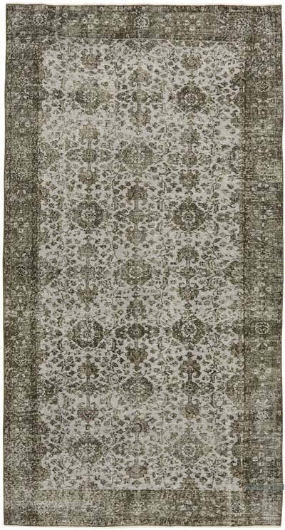 Gray Over-dyed Vintage Hand-Knotted Turkish Rug - 5' 1" x 9' 5" (61" x 113")
