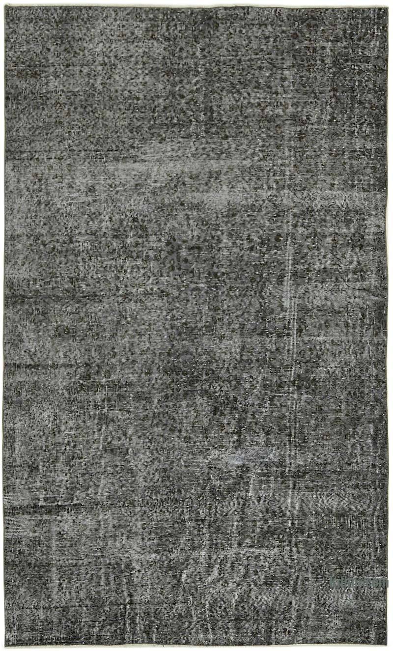 Grey Over-dyed Vintage Hand-Knotted Turkish Rug - 4' 11" x 8' 6" (59" x 102") - K0059330