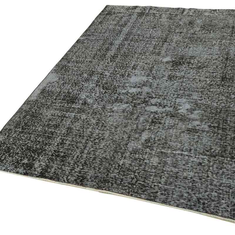 Black Over-dyed Vintage Hand-Knotted Turkish Rug - 5' 2" x 8' 2" (62" x 98") - K0059331