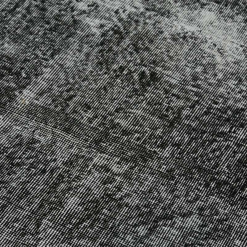 Black Over-dyed Vintage Hand-Knotted Turkish Rug - 4' 8" x 8' 11" (56" x 107") - K0059332
