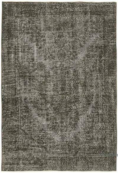 Gray Over-dyed Vintage Hand-Knotted Turkish Rug - 5' 4" x 7' 7" (64" x 91")