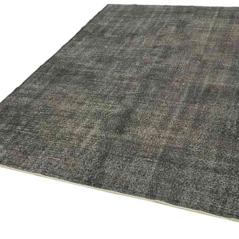 Black Over-dyed Vintage Hand-Knotted Turkish Rug - 6' 7" x 10'  (79" x 120") - K0059339