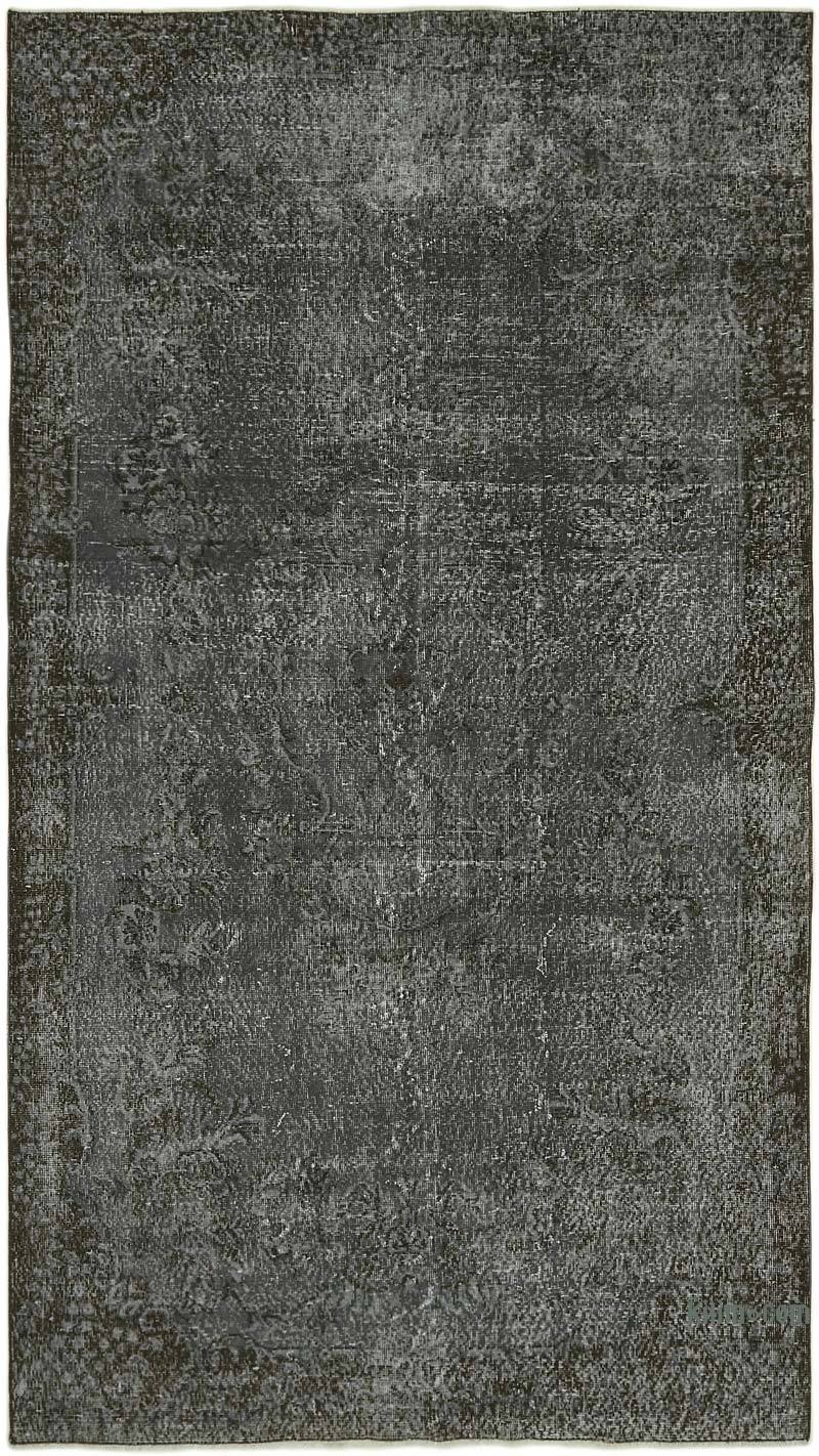 Grey Over-dyed Vintage Hand-Knotted Turkish Rug - 5' 10" x 10' 2" (70" x 122") - K0059367