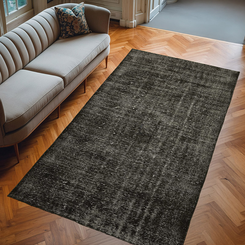 Siyah Boyalı El Dokuma Anadolu Halısı - 163 cm x 283 cm - K0059378