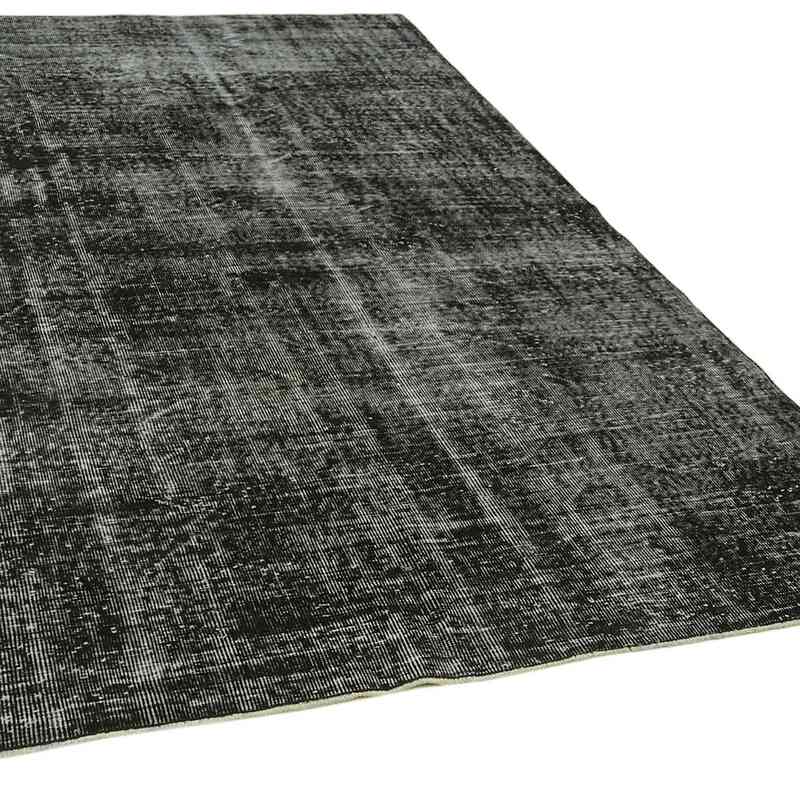 Black Over-dyed Vintage Hand-Knotted Turkish Rug - 5' 8" x 9' 1" (68" x 109") - K0059379
