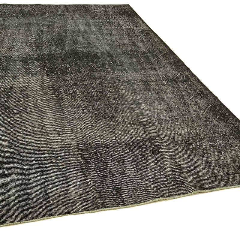 Negro Alfombra Turca Vintage Sobre-teñida - 178 cm x 279 cm - K0059380
