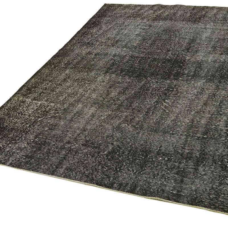 Negro Alfombra Turca Vintage Sobre-teñida - 178 cm x 279 cm - K0059380