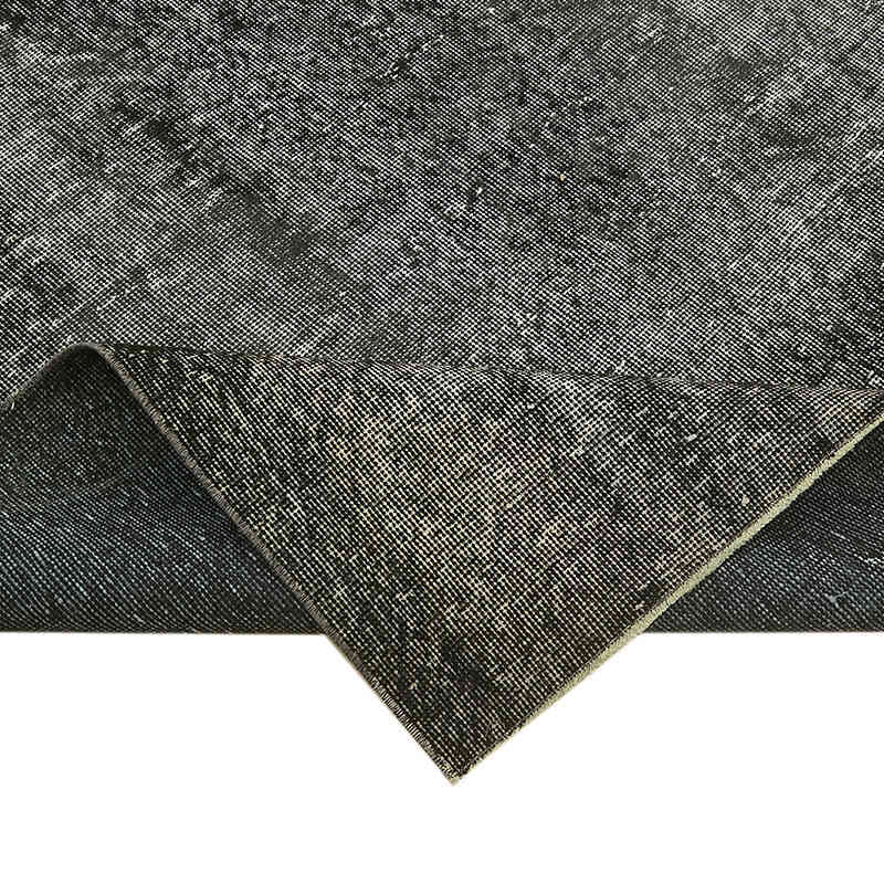 Negro Alfombra Turca Vintage Sobre-teñida - 178 cm x 279 cm - K0059380
