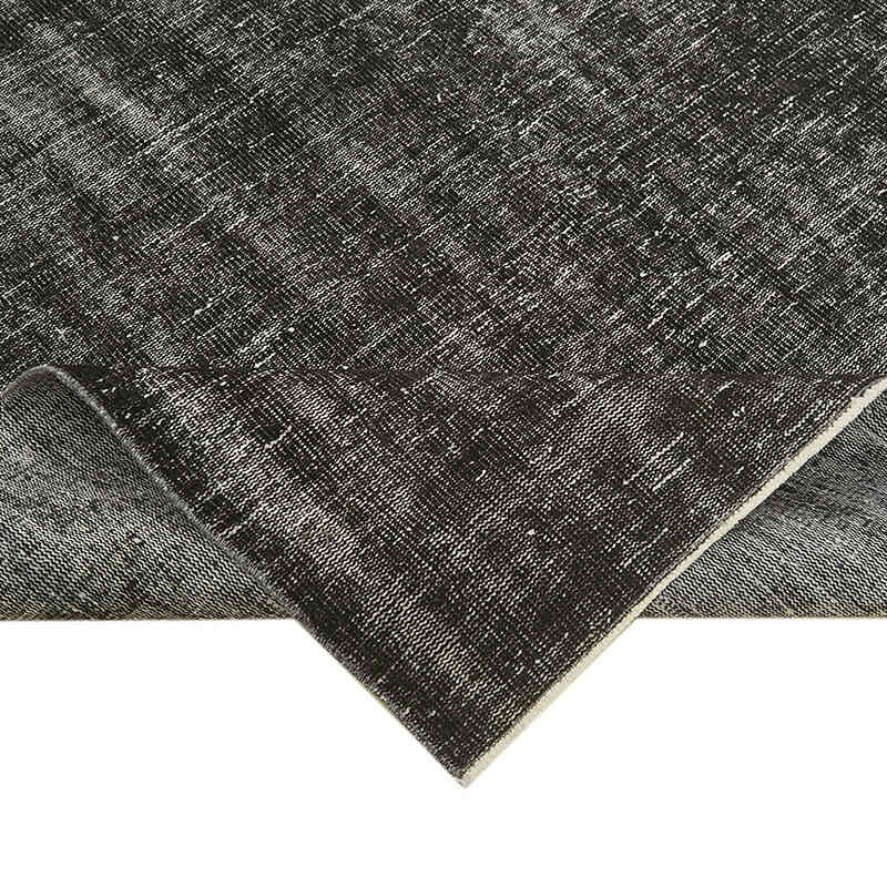 Negro Alfombra Turca Vintage Sobre-teñida - 186 cm x 284 cm - K0059384
