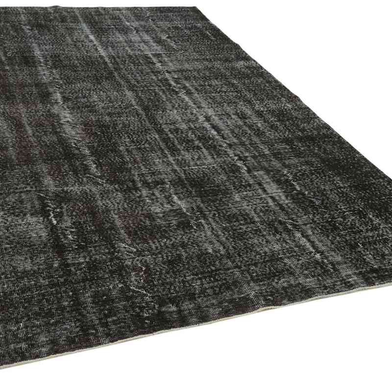 Black Over-dyed Vintage Hand-Knotted Turkish Rug - 6' 11" x 10' 3" (83" x 123") - K0059386