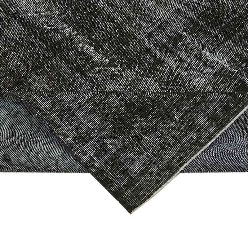 Black Over-dyed Vintage Hand-Knotted Turkish Rug - 6' 11" x 10' 3" (83" x 123") - K0059386