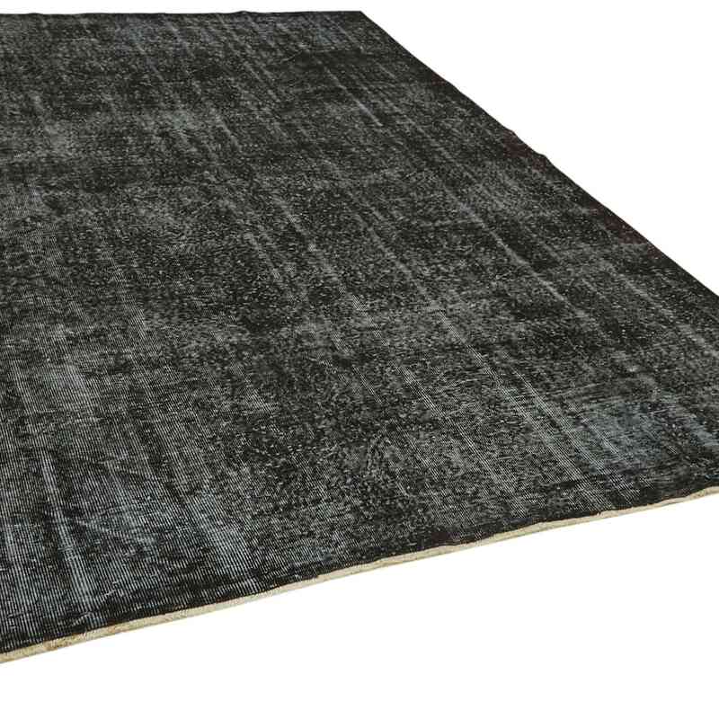 Black Over-dyed Vintage Hand-Knotted Turkish Rug - 7' 1" x 10'  (85" x 120") - K0059388