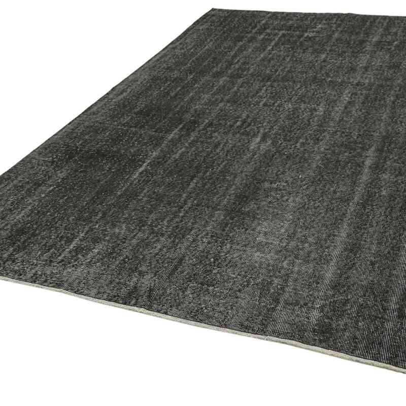 Black Over-dyed Vintage Hand-Knotted Turkish Rug - 7'  x 10' 4" (84" x 124") - K0059400