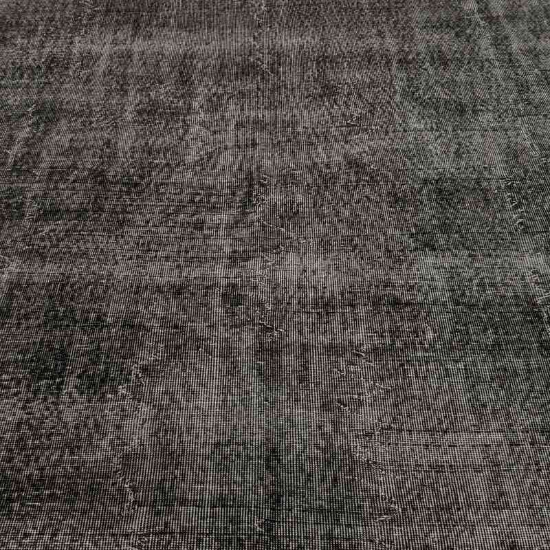 Black Over-dyed Vintage Hand-Knotted Turkish Rug - 6' 11" x 10' 8" (83" x 128") - K0059401