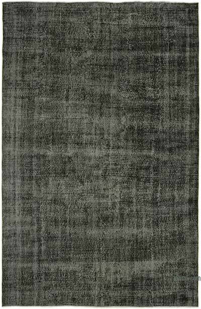 Negro Alfombra Turca Vintage Sobre-teñida - 210 cm x 324 cm