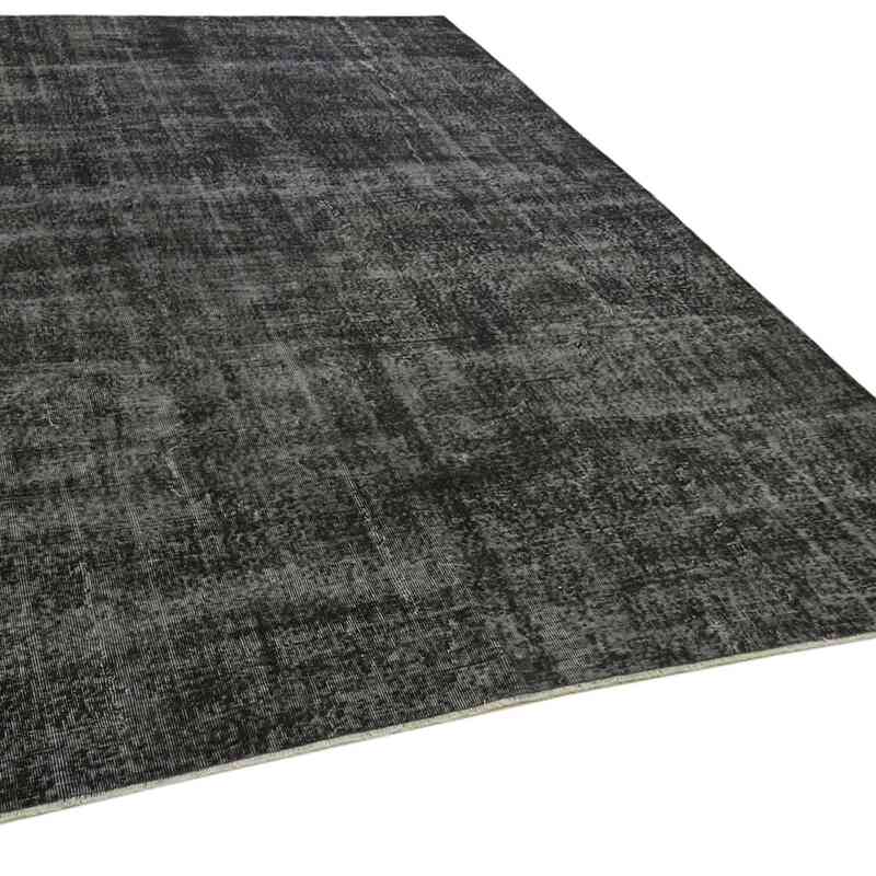 Black Over-dyed Vintage Hand-Knotted Turkish Rug - 7' 3" x 10' 5" (87" x 125") - K0059405