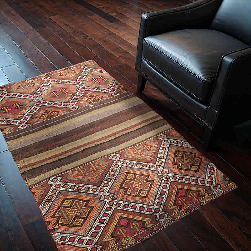 Vintage Bayburt Kilim Rug - 3' 3" x 5' 3" (39" x 63") - K0059477