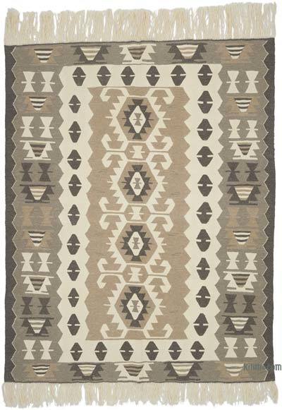 New Handwoven Turkish Kilim Rug - 5' 11" x 7' 5" (71" x 89")