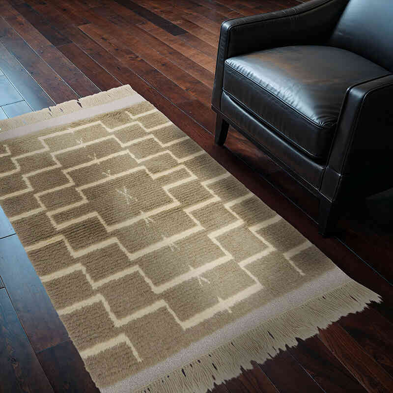 New Moroccan Style Hand-Knotted Tulu Rug - 4' 2" x 5' 9" (50" x 69") - K0059501