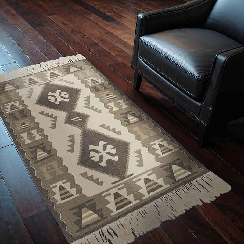 New Handwoven Turkish Kilim Rug - 3' 8" x 5' 4" (44" x 64") - K0059508
