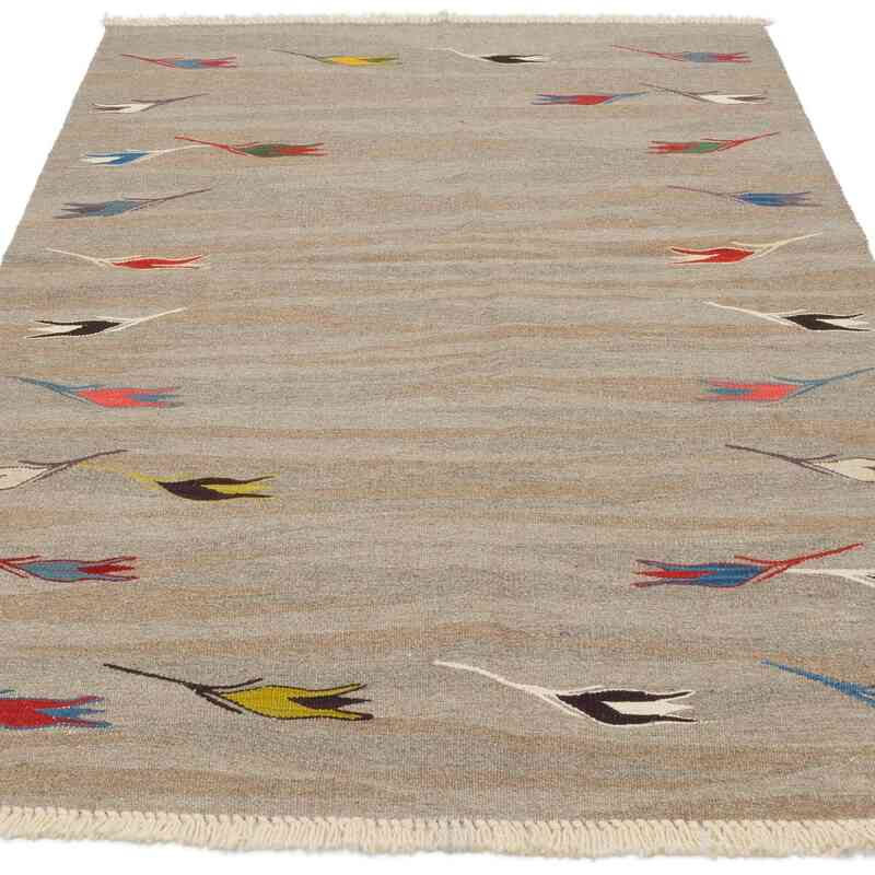 New Handwoven Turkish Kilim Rug - 4'  x 5' 10" (48" x 70") - K0059548