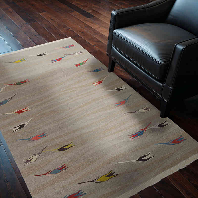 New Handwoven Turkish Kilim Rug - 4'  x 5' 10" (48" x 70") - K0059548