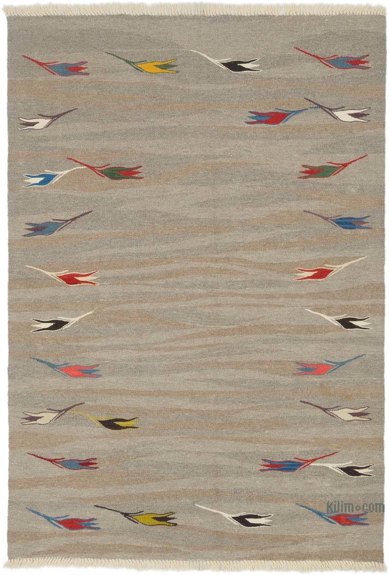 New Handwoven Turkish Kilim Rug - 4'  x 5' 10" (48" x 70") - K0059548