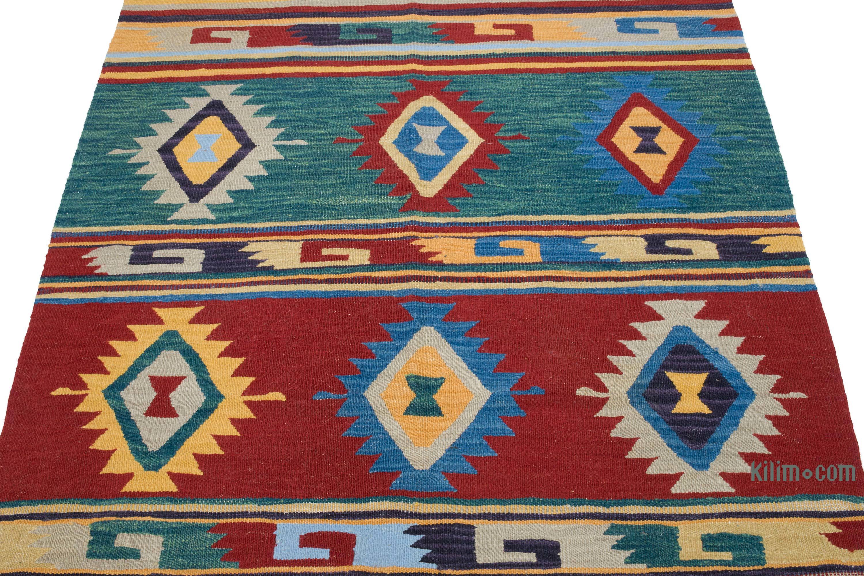 K0059550 New Handwoven Turkish Kilim Rug - 4' x 6' 3 (48 x 75)  The  Source for Vintage Rugs, Tribal Kilim Rugs, Wool Turkish Rugs, Overdyed  Persian Rugs, Runner Rugs, Patchwork