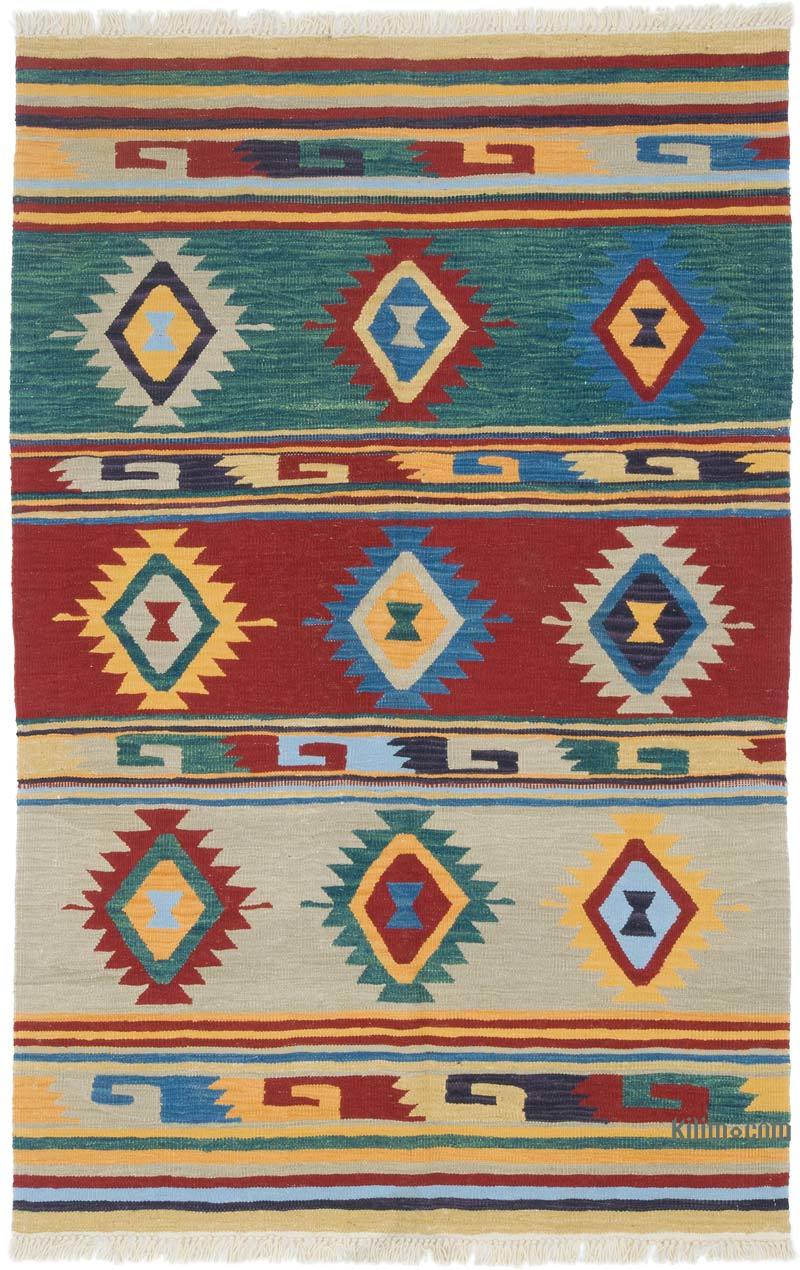 New Handwoven Turkish Kilim Rug - 4'  x 6' 3" (48" x 75") - K0059550