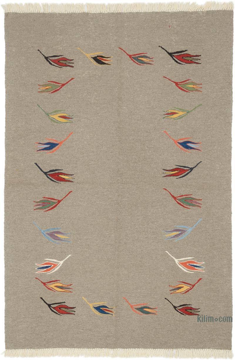 New Handwoven Turkish Kilim Rug - 4' 1" x 6'  (49" x 72") - K0059557