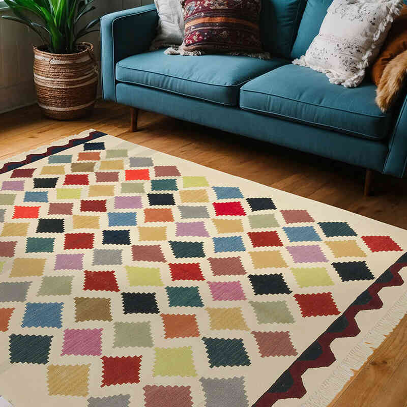 Nueva Alfombra Turca Kilim - 160 cm x 210 cm - K0059571