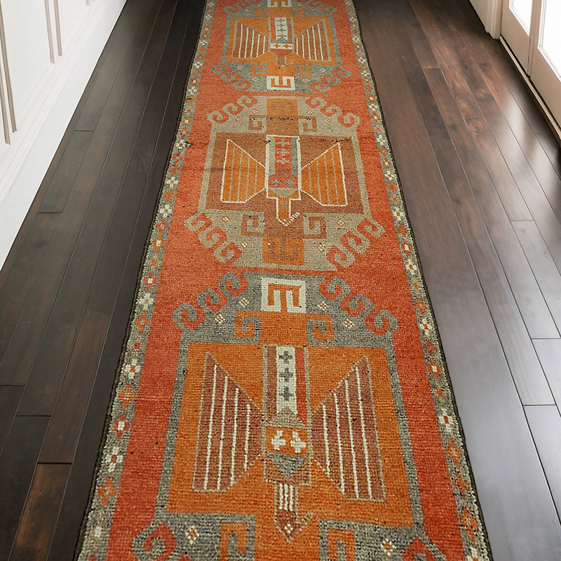 Vintage Tribal Runner Rug - 3' 7" x 11' 5" (43" x 137") - K0059580