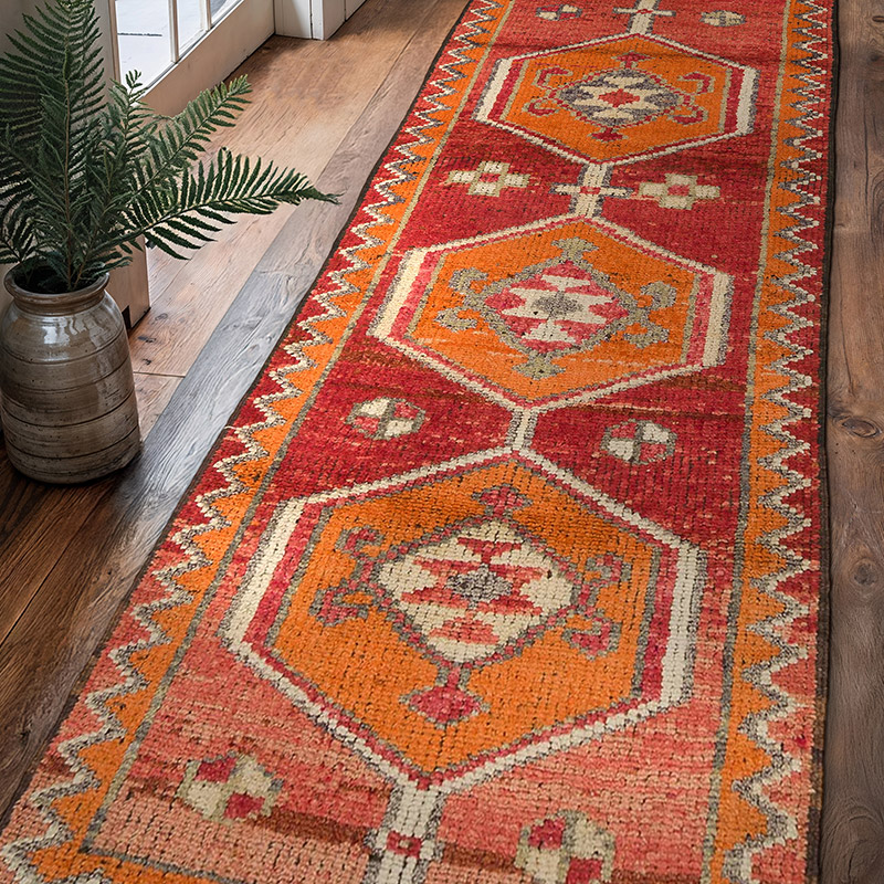 Vintage Tribal Runner Rug - 3' 3" x 10' 8" (39" x 128") - K0059586