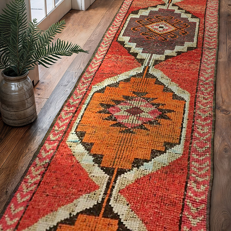 Vintage Tribal Runner Rug - 3' 2" x 10' 3" (38" x 123") - K0059589