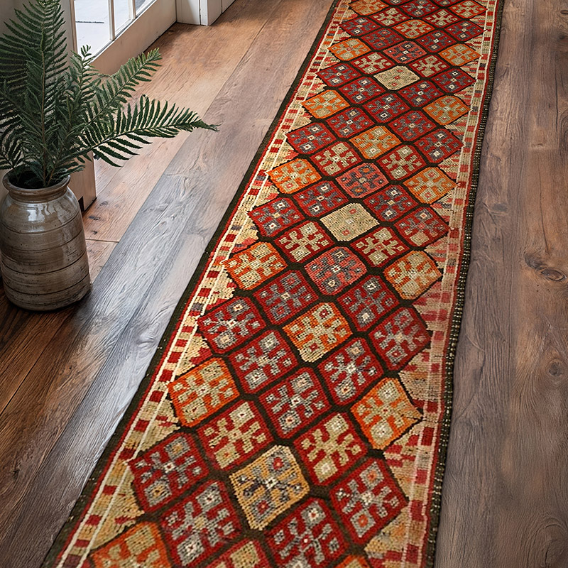Alfombra Vintage de pasillo - 90 cm x 424 cm - K0059598