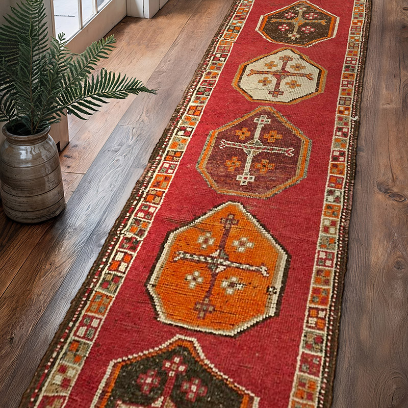 Alfombra Vintage de pasillo - 97 cm x 376 cm - K0059623