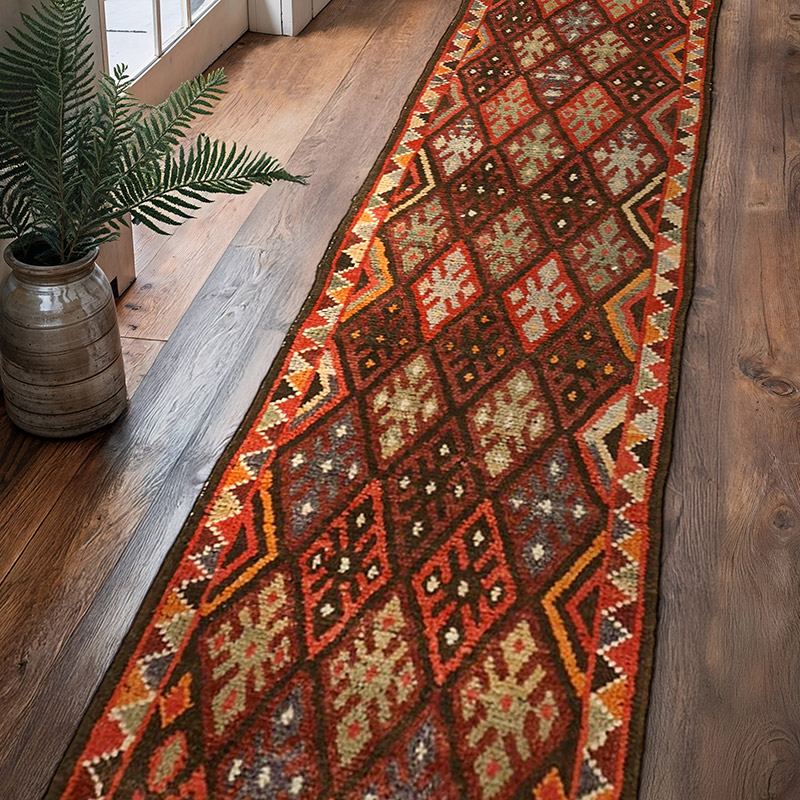 Vintage Tribal Runner Rug - 2' 11" x 11' 10" (35" x 142") - K0059626