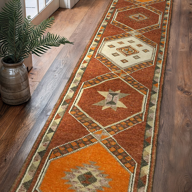 Vintage Tribal Runner Rug - 2' 11" x 12' 10" (35" x 154") - K0059633