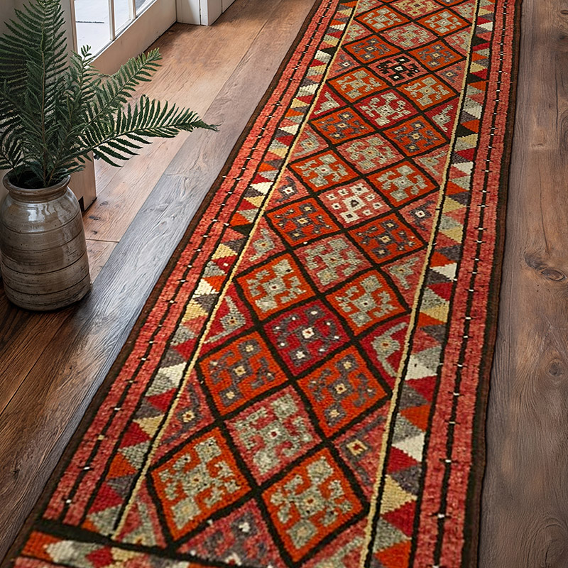 Vintage Tribal Runner Rug - 2' 11" x 10' 11" (35" x 131") - K0059636