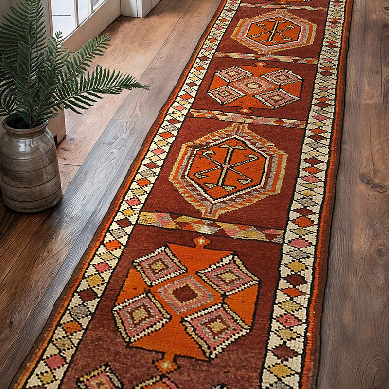 Vintage Tribal Runner Rug - 2' 11" x 12' 2" (35" x 146") - K0059650