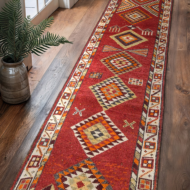 Vintage Tribal Runner Rug - 3'  x 12' 5" (36" x 149") - K0059651