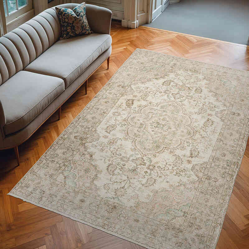 Alfombra Vintage Turca Anudada a Mano - 193 cm x 287 cm - K0059915